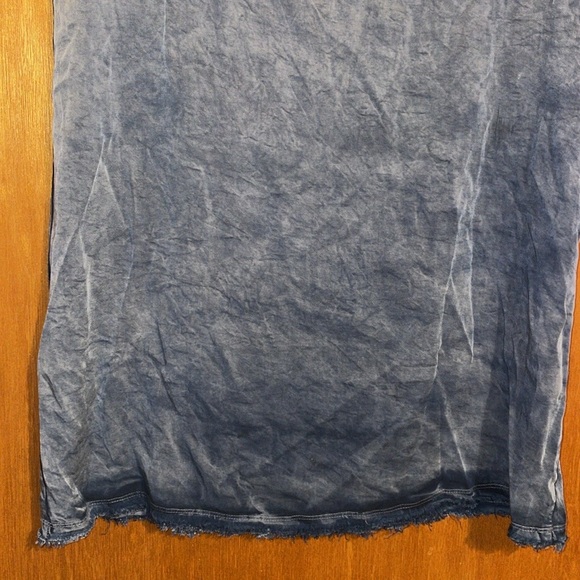 •STATESIDE•LIKE NEW VINTAGE WASH TENCEL WOVEN RAW EDGE FRAYED HEM SHIFT DRESS XS - Picture 6 of 9
